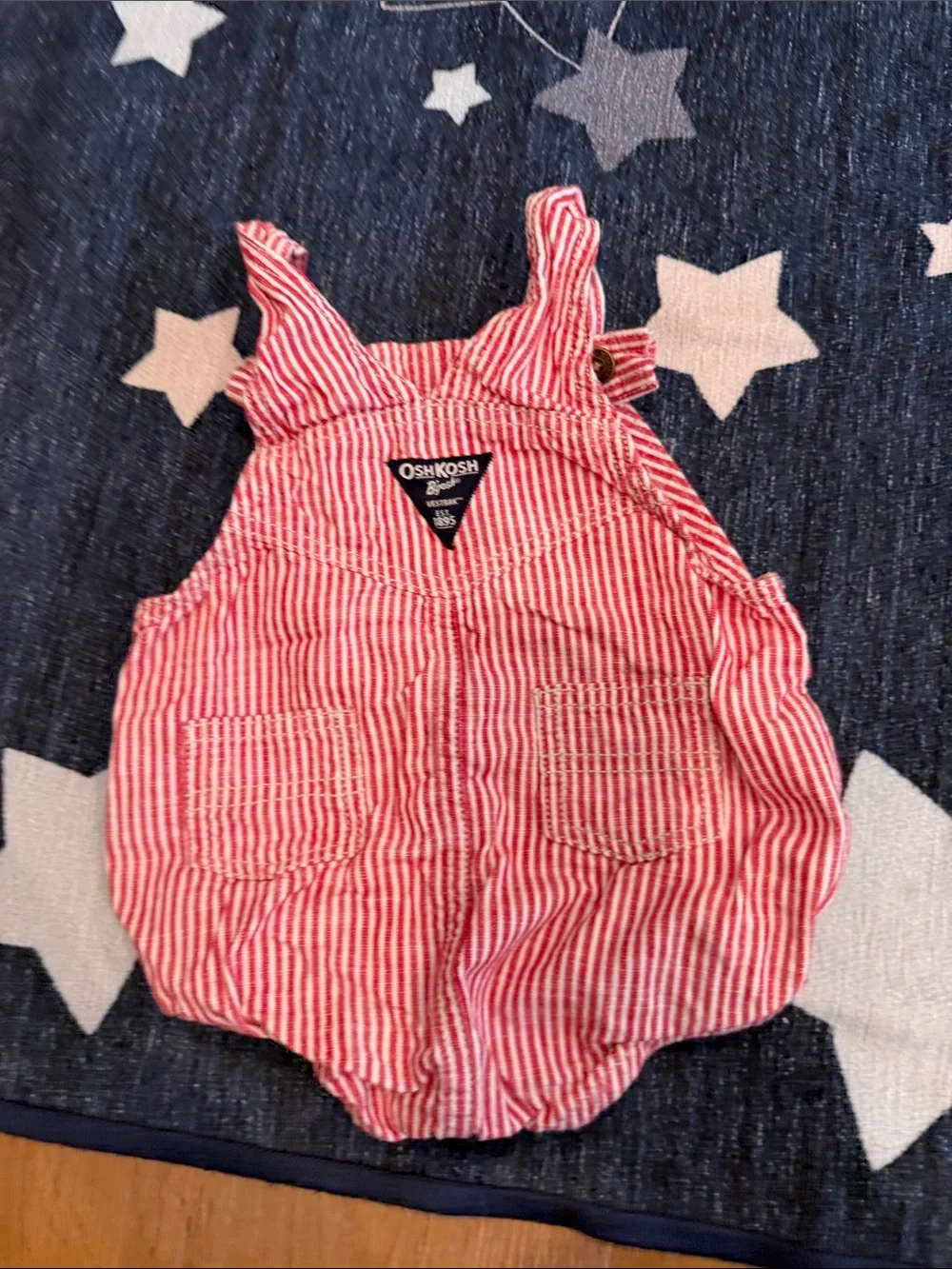 OshKosh B'gosh Red & White Striped Baby Overalls